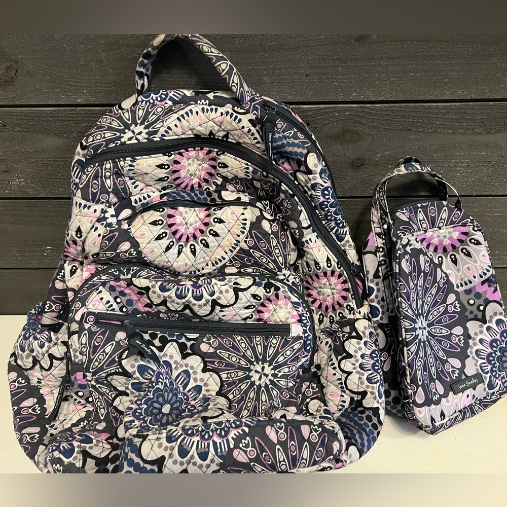 Vera Bradley large backpack and lunch bag